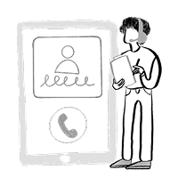 Een klantenservicemedewerker helpt gebruikers via een online communicatie-interface, wat staat voor responsieve service, technische ondersteuning en digitale klantenservice.